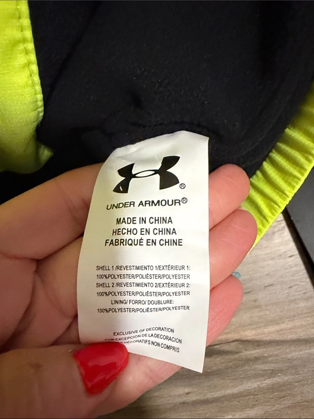 Under Armour Jacket Boys Sz. 4 High Visibility Yellow Storm Hooded Windbreaker